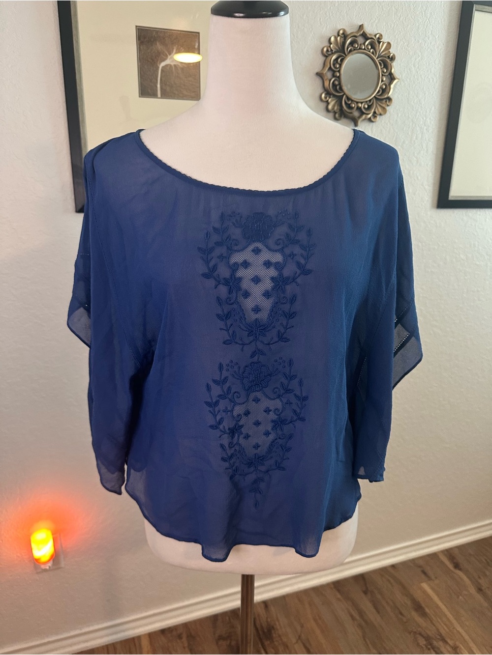 Anthropologie LIL Heroine's Homecoming 100% Silk Peasant Top
